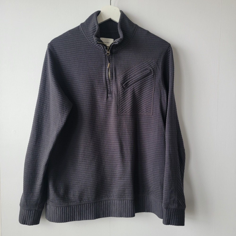 billy reid men's quilted half zip size S asymmetrical chest pocket